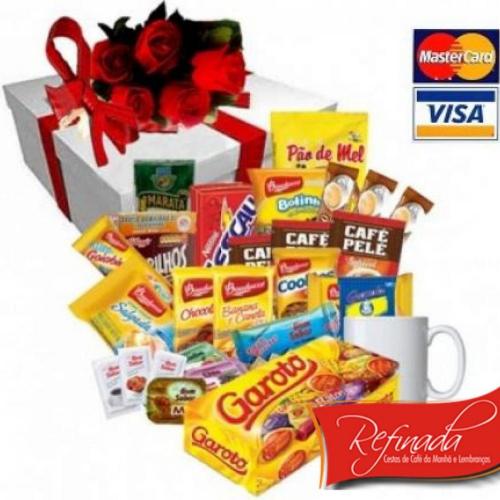 Cesta de Aniversário Caixa Com Rosas