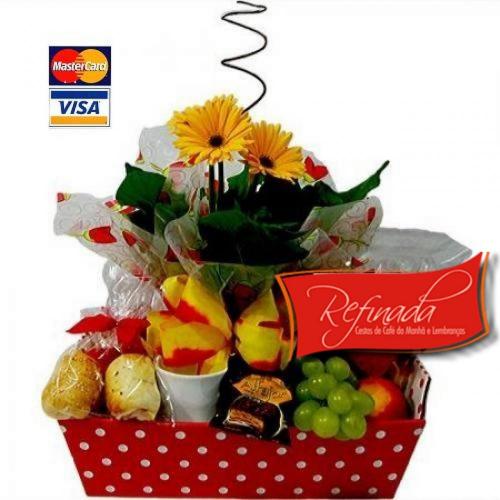 Cesta de Presente Chá da Tarde Garrafa Térmica