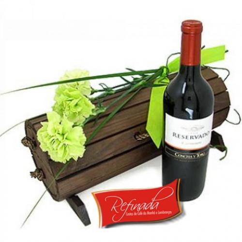 Cesta de Presente Baú de Vinho